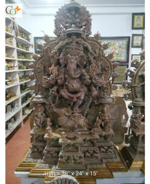 Vastu Ganesha for home Black Granite Stone Idol 3 ft | CRAFTS ODISHA
