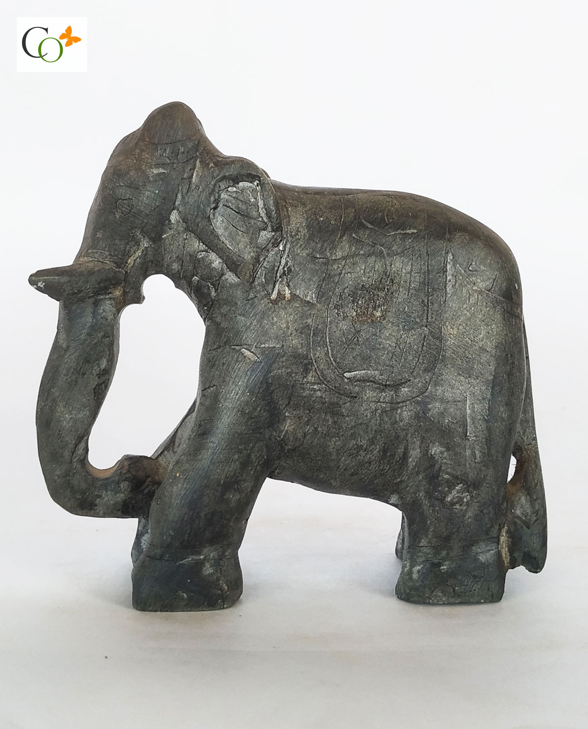 BUY Green Granite Stone Elephant 4 inch Statue Online